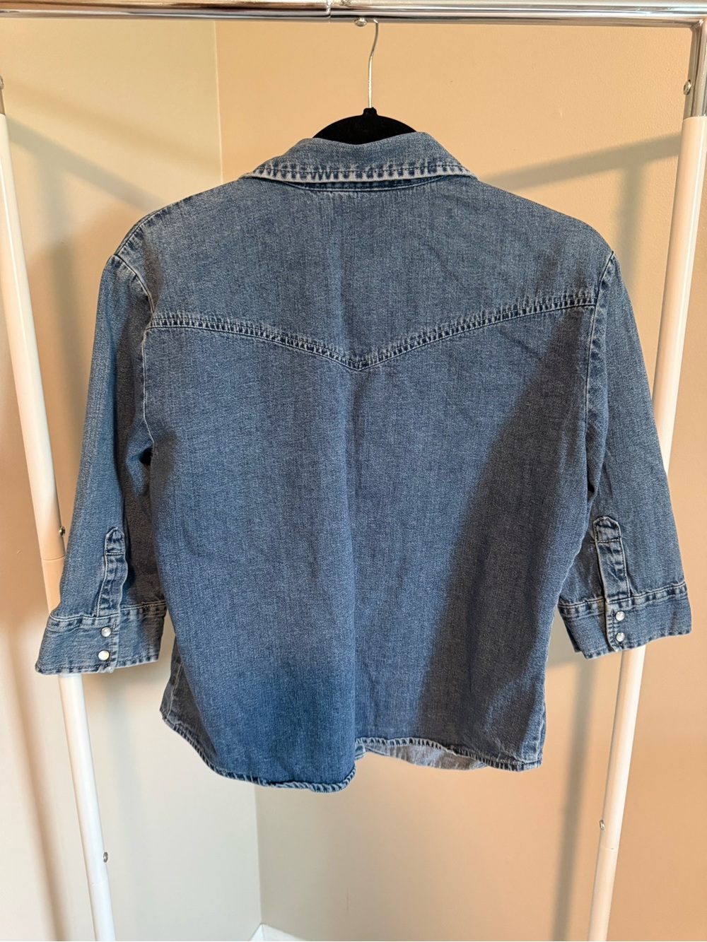 Old Navy Blue Denim Button-Down Shirt - Picture 5 of 8
